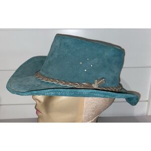 Blanctete Leather Teal‎ Leather Hat Size Small ~ Made in South Australia